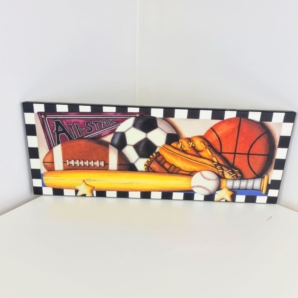 All star sports wood sign 20 inches X 8 inches